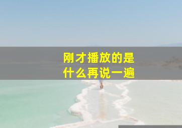 刚才播放的是什么再说一遍