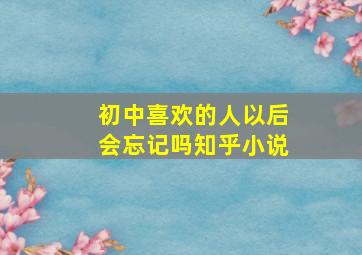 初中喜欢的人以后会忘记吗知乎小说