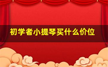 初学者小提琴买什么价位