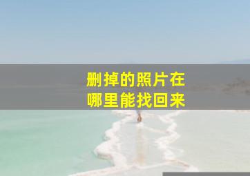 删掉的照片在哪里能找回来