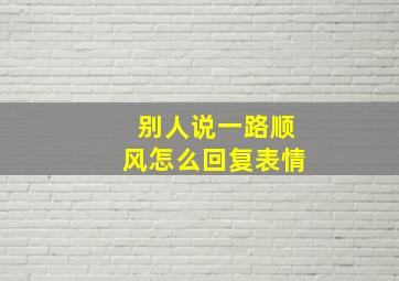 别人说一路顺风怎么回复表情