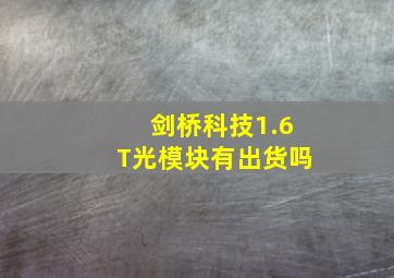 剑桥科技1.6T光模块有出货吗