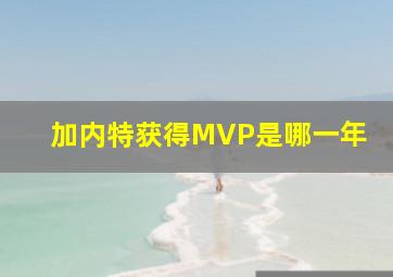 加内特获得MVP是哪一年