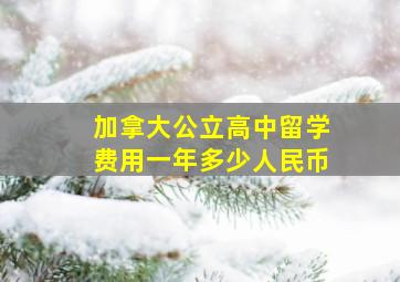 加拿大公立高中留学费用一年多少人民币