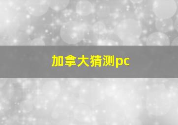 加拿大猜测pc