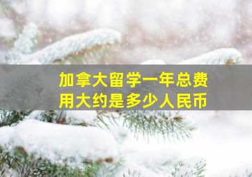 加拿大留学一年总费用大约是多少人民币