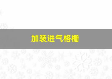 加装进气格栅