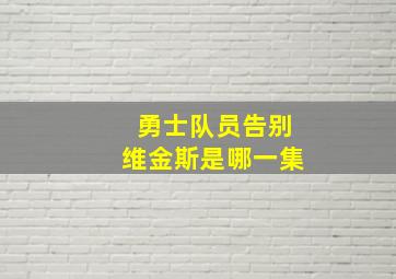 勇士队员告别维金斯是哪一集