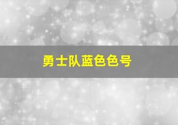 勇士队蓝色色号