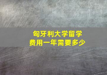 匈牙利大学留学费用一年需要多少