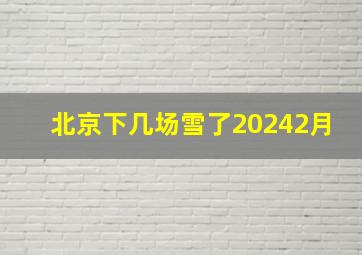 北京下几场雪了20242月