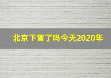 北京下雪了吗今天2020年