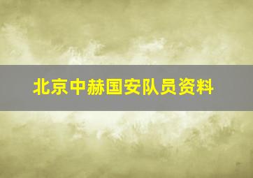 北京中赫国安队员资料