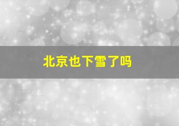 北京也下雪了吗