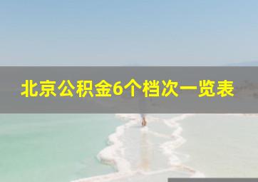 北京公积金6个档次一览表