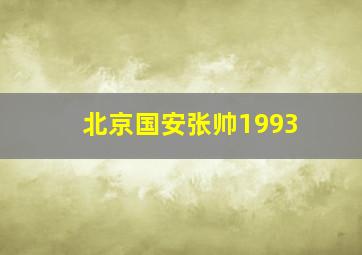 北京国安张帅1993