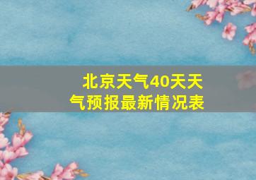 北京天气40天天气预报最新情况表