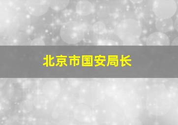 北京市国安局长