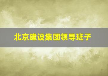 北京建设集团领导班子