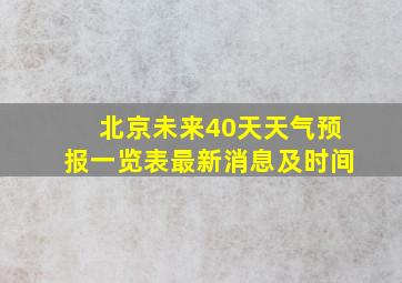 北京未来40天天气预报一览表最新消息及时间