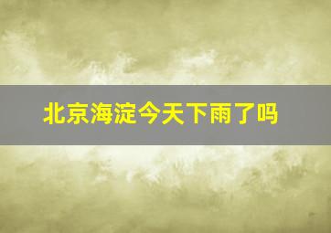 北京海淀今天下雨了吗