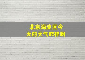 北京海淀区今天的天气咋样啊