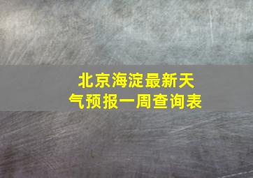 北京海淀最新天气预报一周查询表