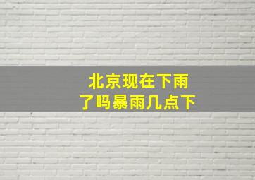 北京现在下雨了吗暴雨几点下