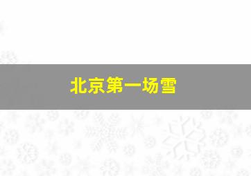 北京第一场雪