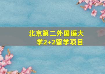 北京第二外国语大学2+2留学项目