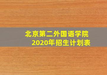 北京第二外国语学院2020年招生计划表