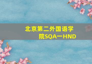 北京第二外国语学院SQA一HND