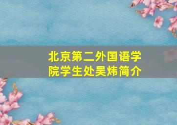 北京第二外国语学院学生处吴炜简介