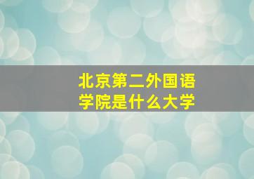 北京第二外国语学院是什么大学