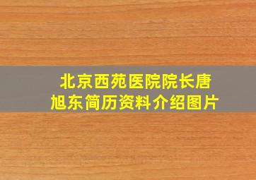 北京西苑医院院长唐旭东简历资料介绍图片