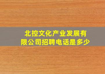 北控文化产业发展有限公司招聘电话是多少