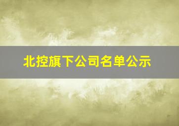 北控旗下公司名单公示