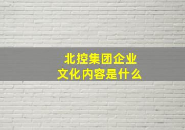 北控集团企业文化内容是什么