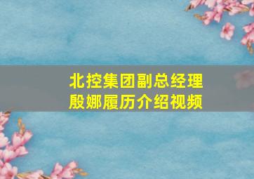 北控集团副总经理殷娜履历介绍视频