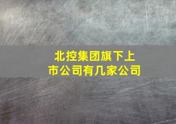 北控集团旗下上市公司有几家公司