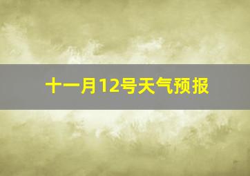 十一月12号天气预报