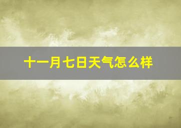 十一月七日天气怎么样