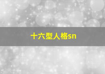 十六型人格sn