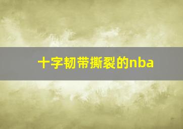 十字韧带撕裂的nba