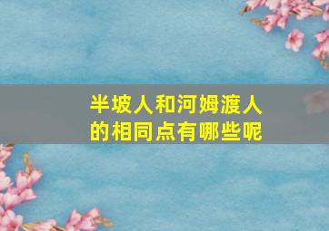 半坡人和河姆渡人的相同点有哪些呢