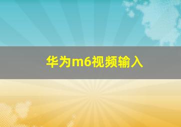 华为m6视频输入