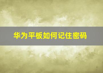 华为平板如何记住密码