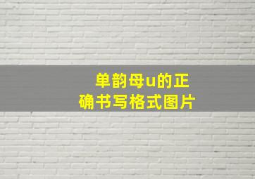 单韵母u的正确书写格式图片