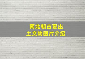 南北朝古墓出土文物图片介绍