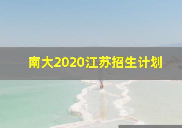 南大2020江苏招生计划